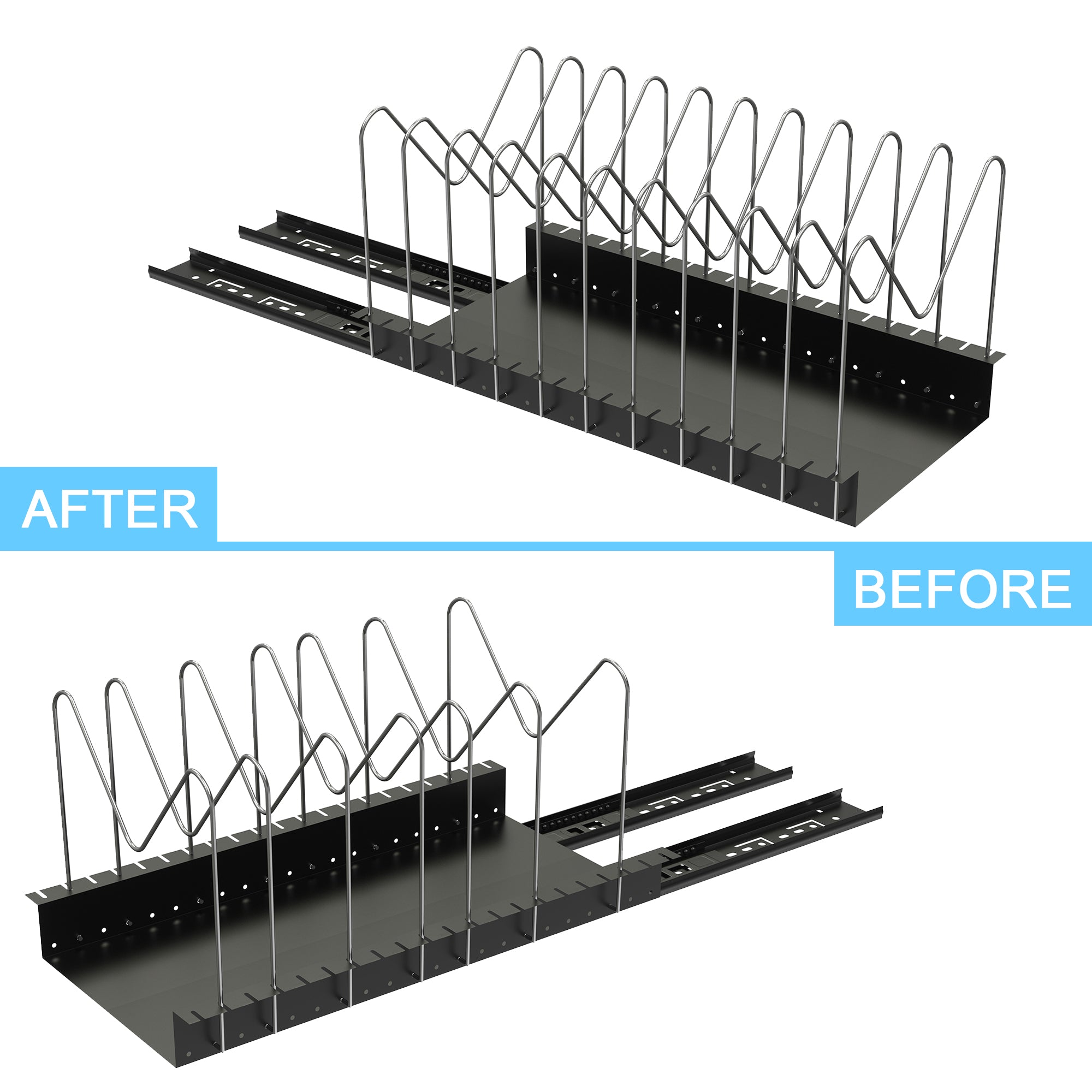 Golener 4 Adjustable Dividers for Pull Out Pots and Pans Organizer