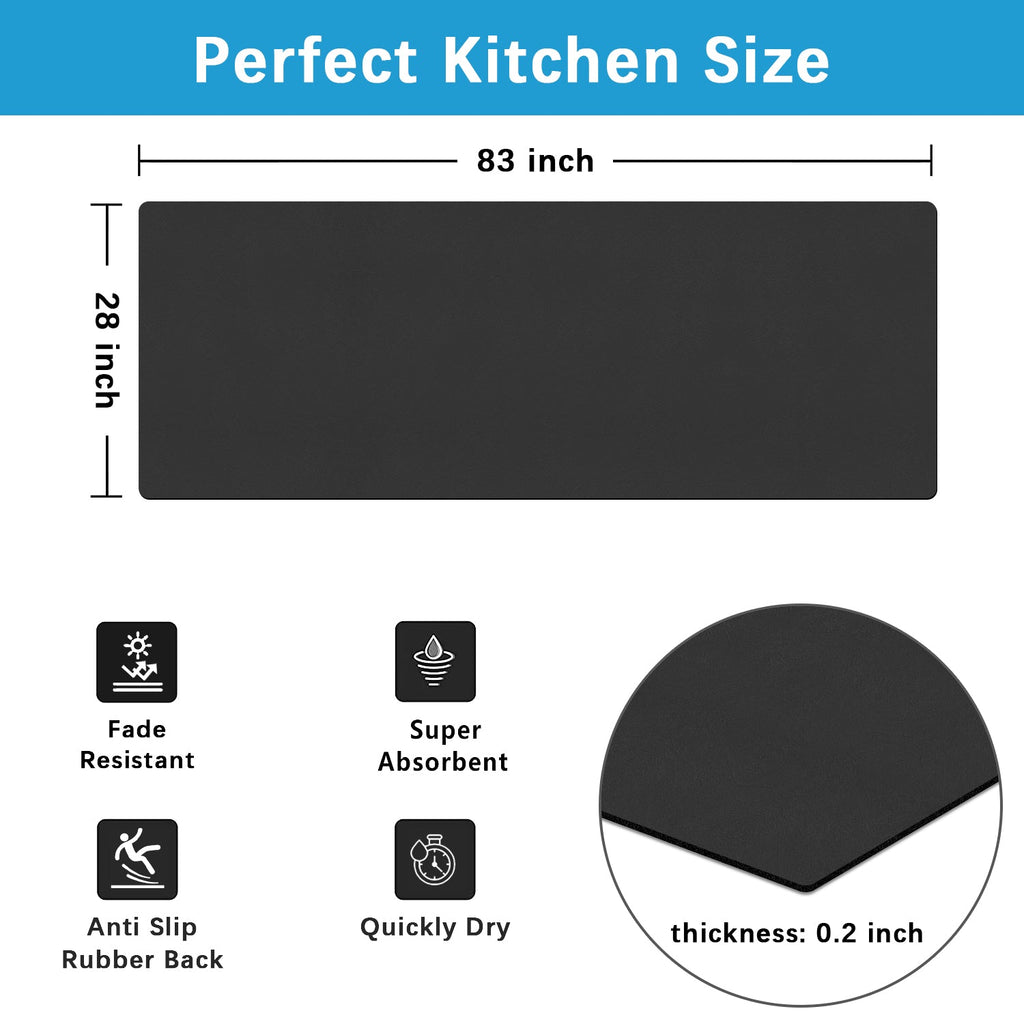 Pu Leather Soft Long Hallway Runner Rugs Mat 83" x 28"