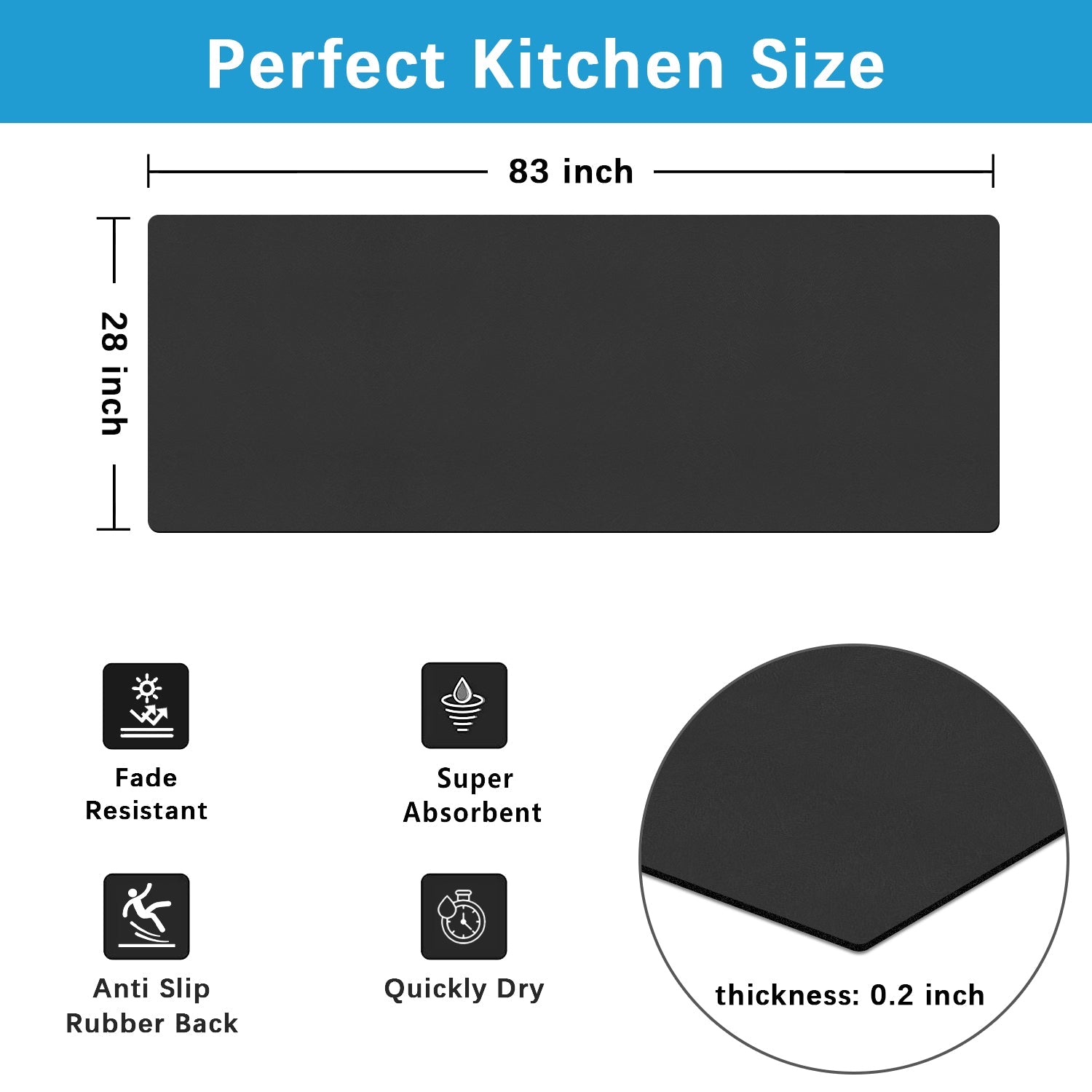 Pu Leather Soft Long Hallway Runner Rugs Mat 83" x 28"