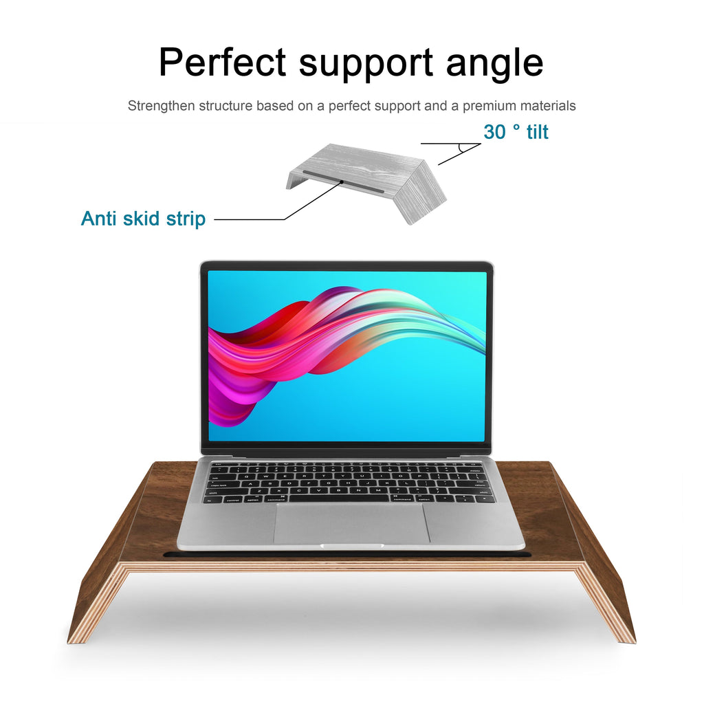 Monitor Stand Solid Wood Desktop Stands for Laptop (Two Sizes / Two Color)