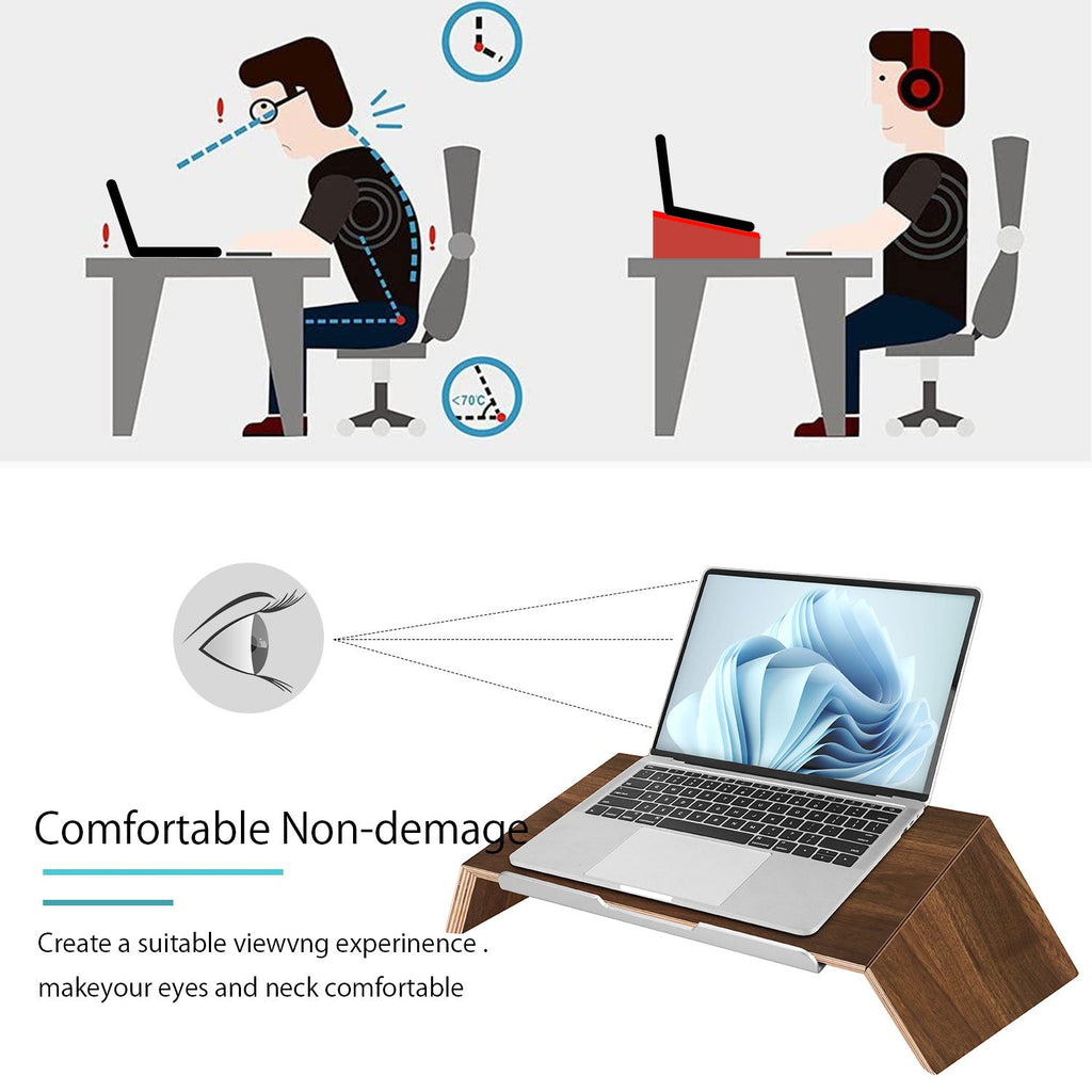 Monitor Stand Solid Wood Desktop Stands for Laptop (Two Sizes / Two Color)