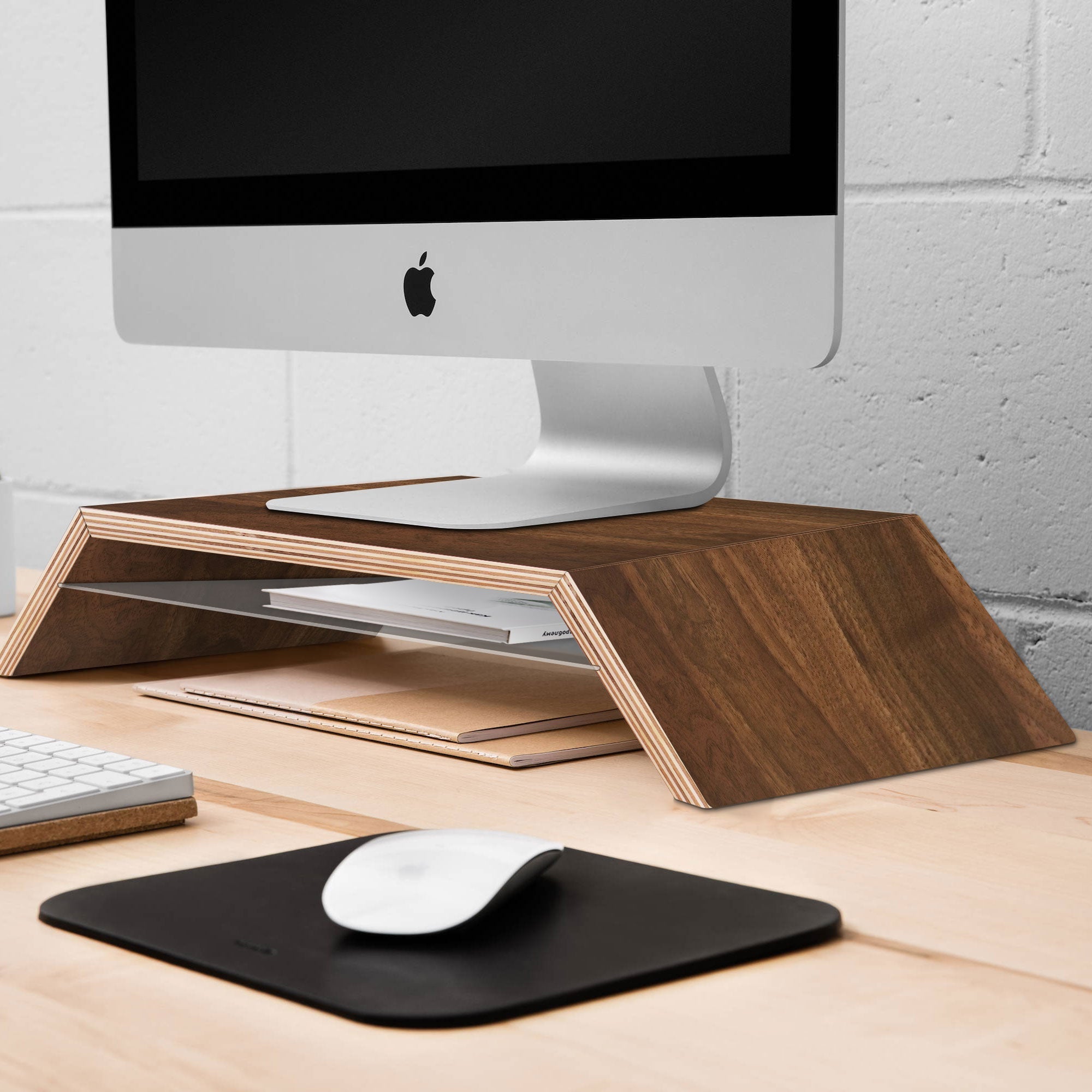 Monitor Stand Solid Wood Desktop Stands for Laptop (Two Color)