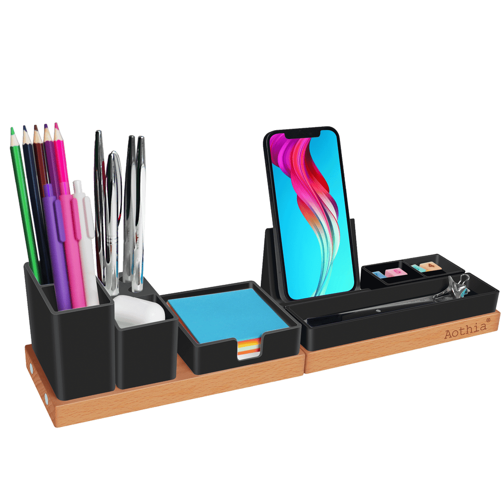 Aothia Desk Organizer, Office Accessories Storage with Magnetic-black
