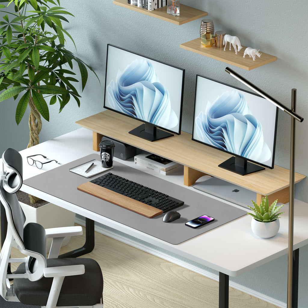 Leather Desk Pad (Four Sizes / Light Gray)