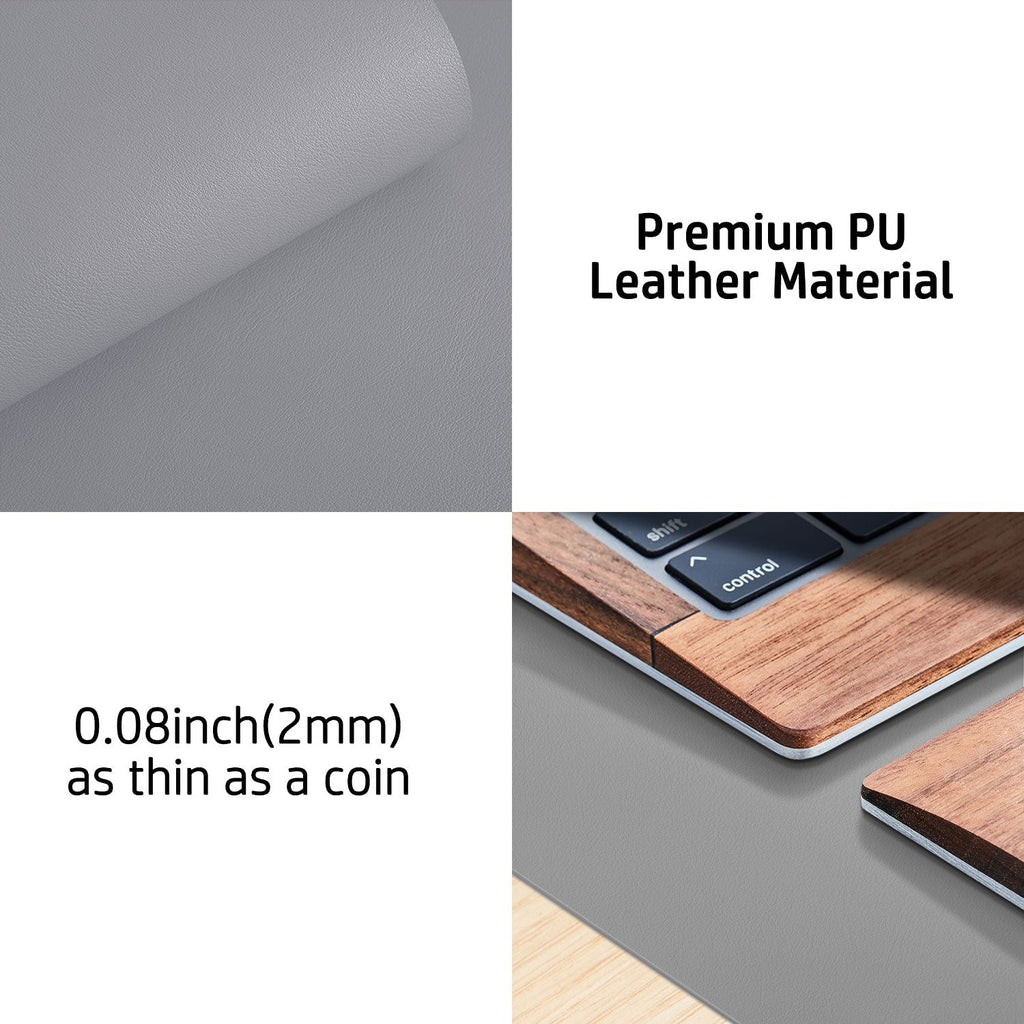 Leather Desk Pad (Four Sizes / Light Gray)