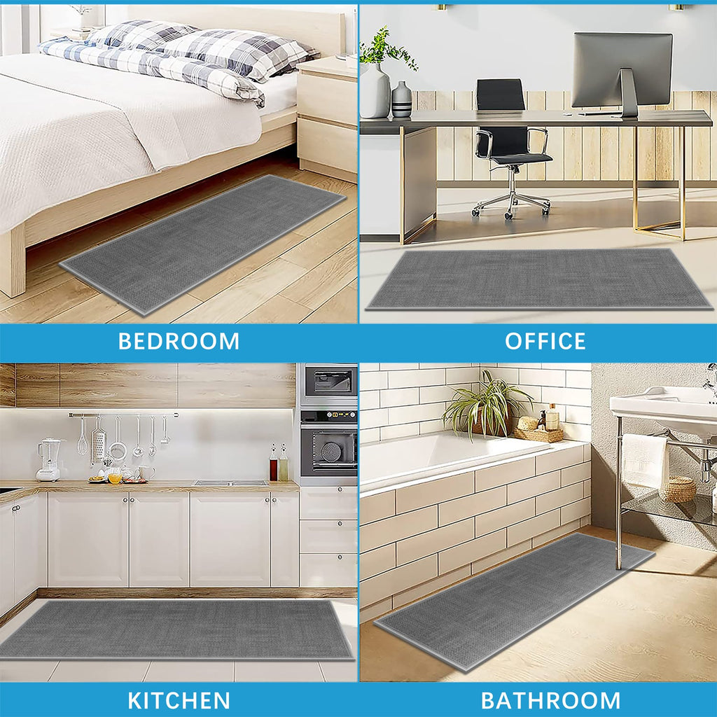 Boho Kitchen Rugs and Jute hallway mat anti-slip washable 60x26 inches