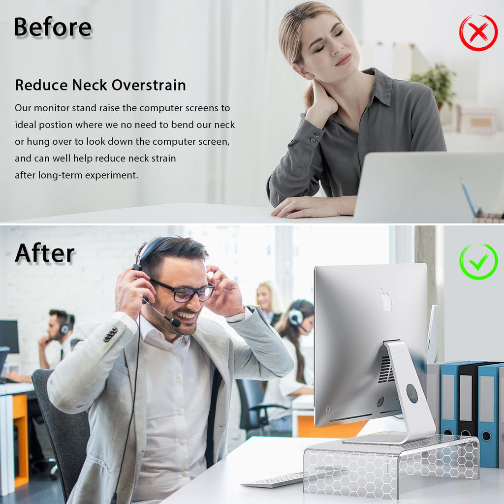 Desk Acrylic Computer Monitor Stand with LED (Two Color)