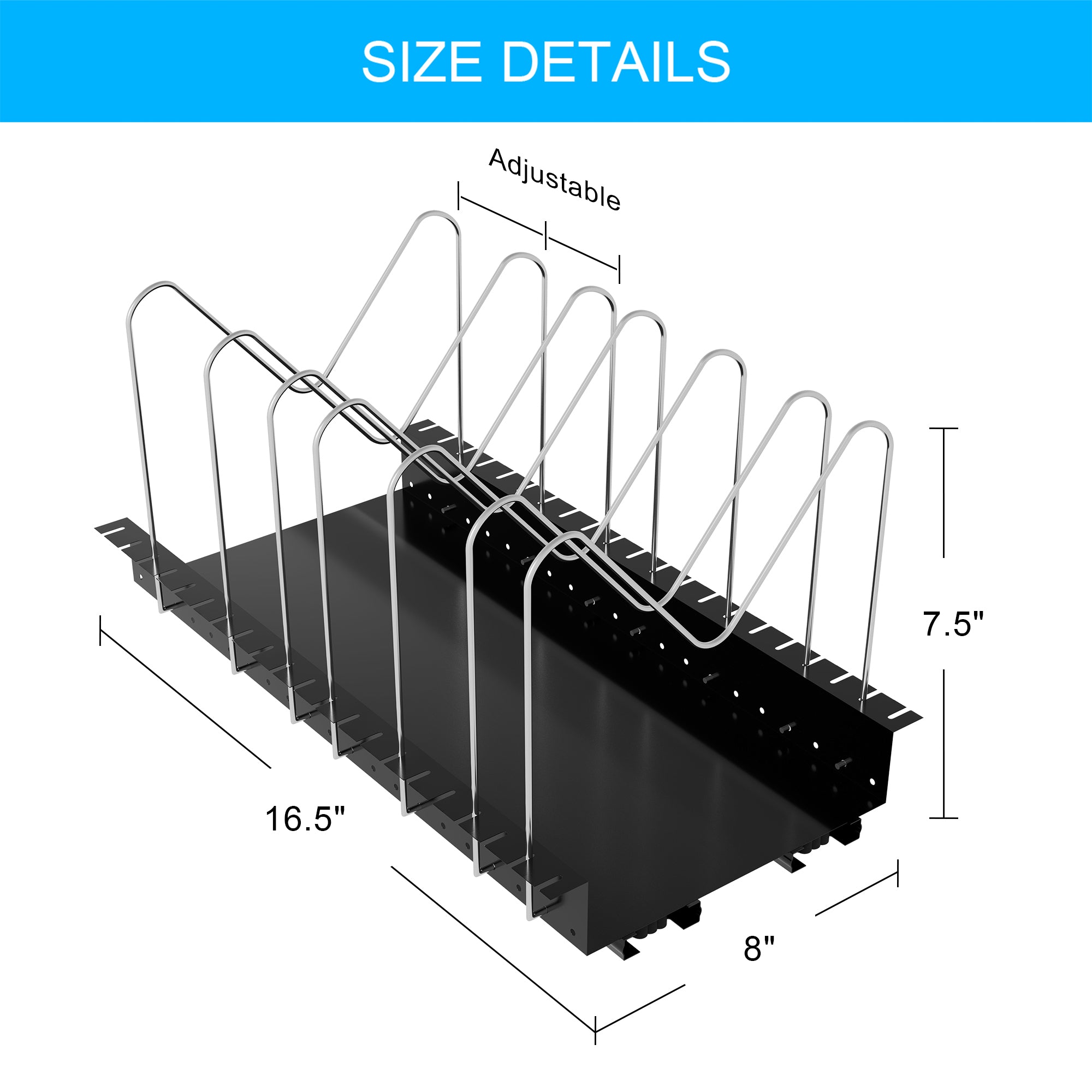 Golener 4 Adjustable Dividers for Pull Out Pots and Pans Organizer