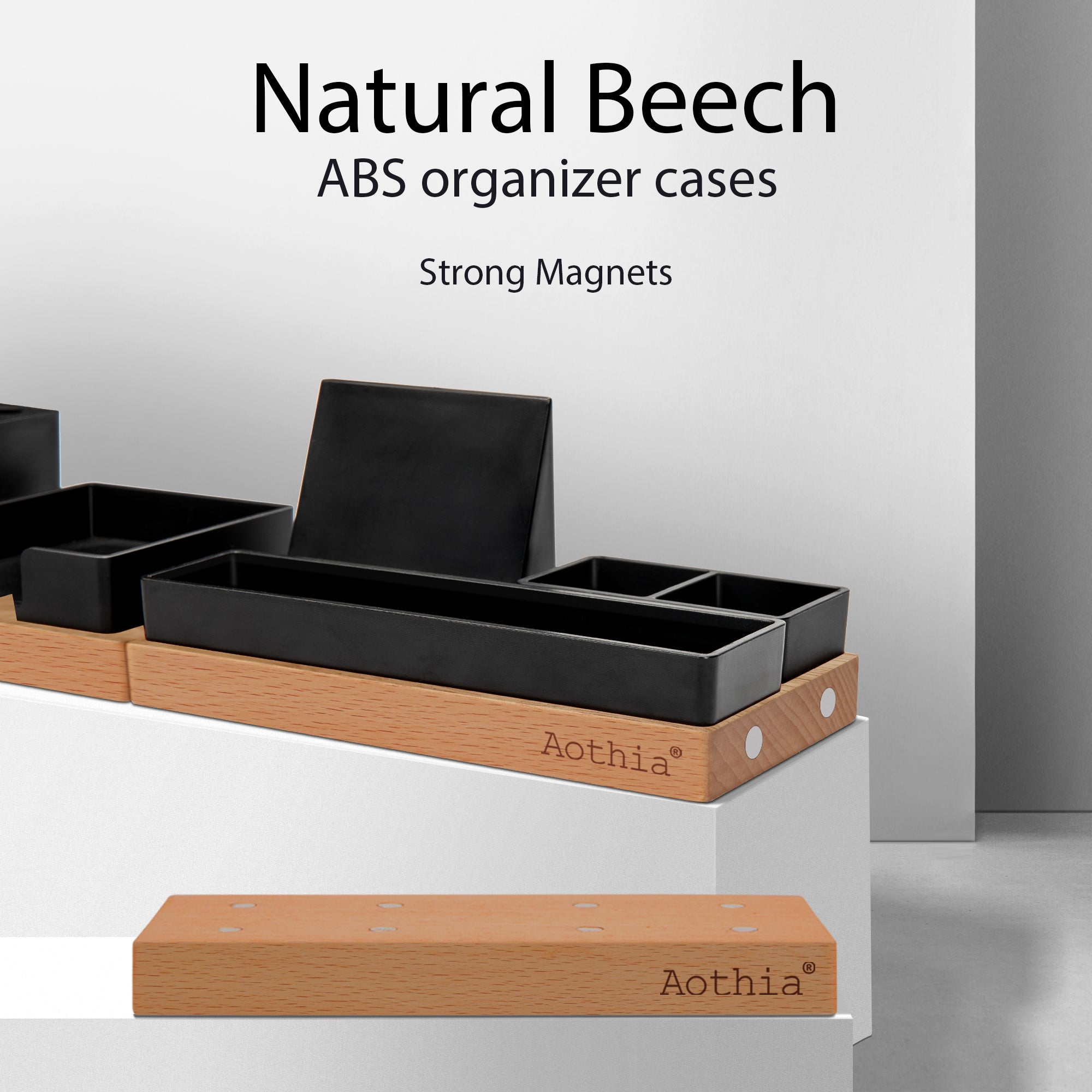 Aothia Desk Organizer, Office Accessories Storage with Magnetic-black