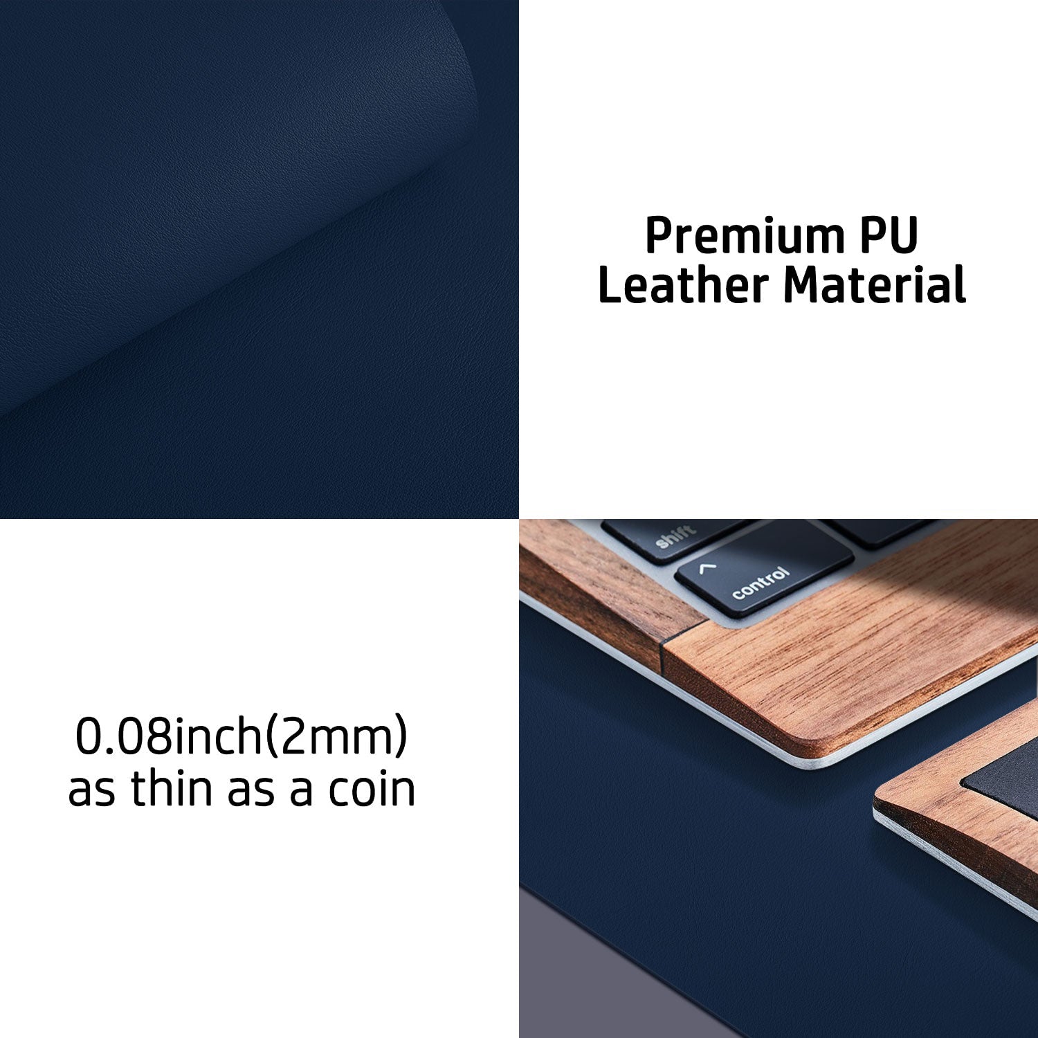 Leather Desk Pad (Four Sizes / Dark Blue)