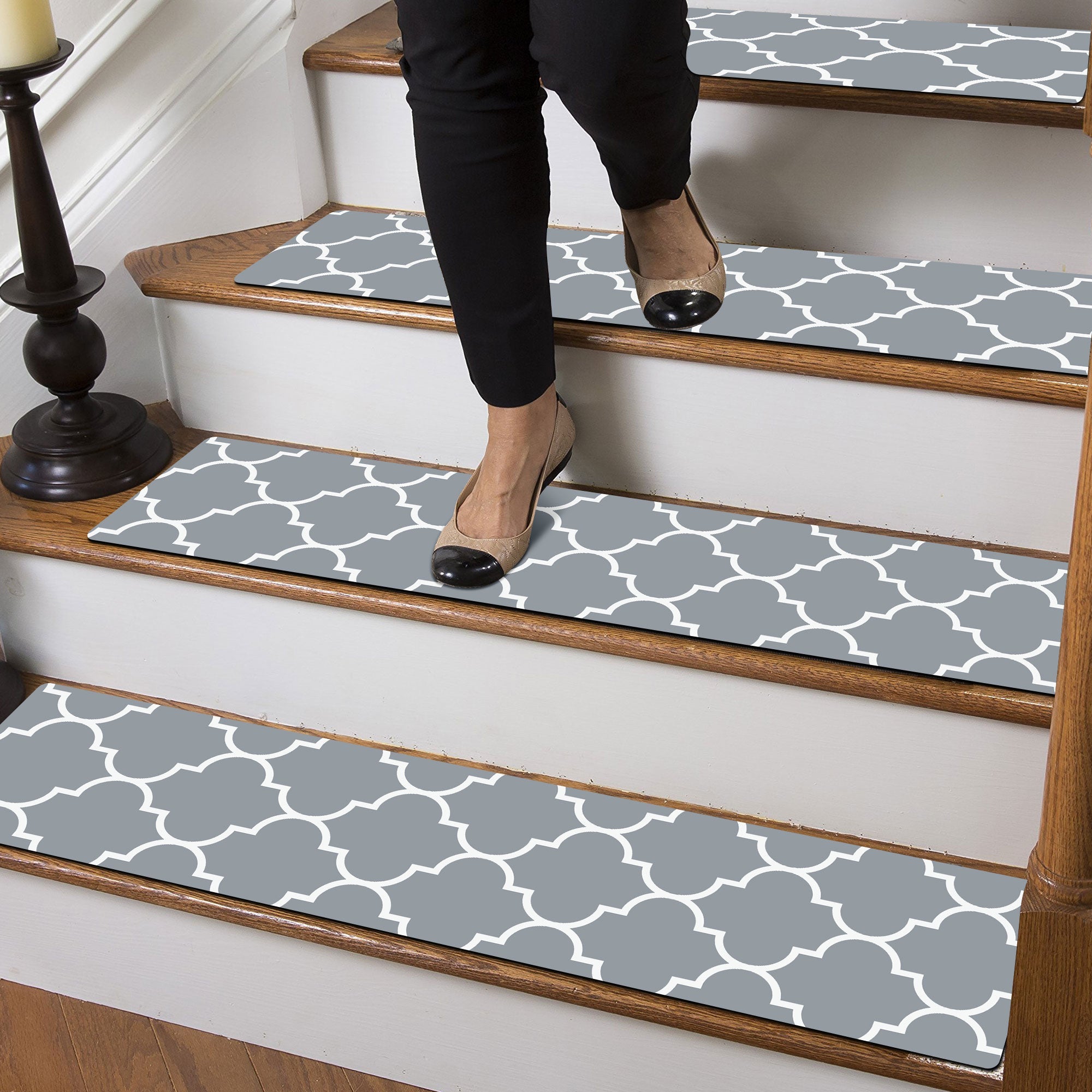 Rubber Stair Treads Carpet Non Slip Black Stair Rugs for Wooden Steps