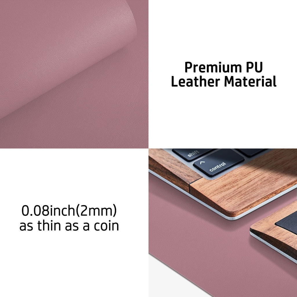 Leather Desk Pad (Four Sizes / Dark Pink)