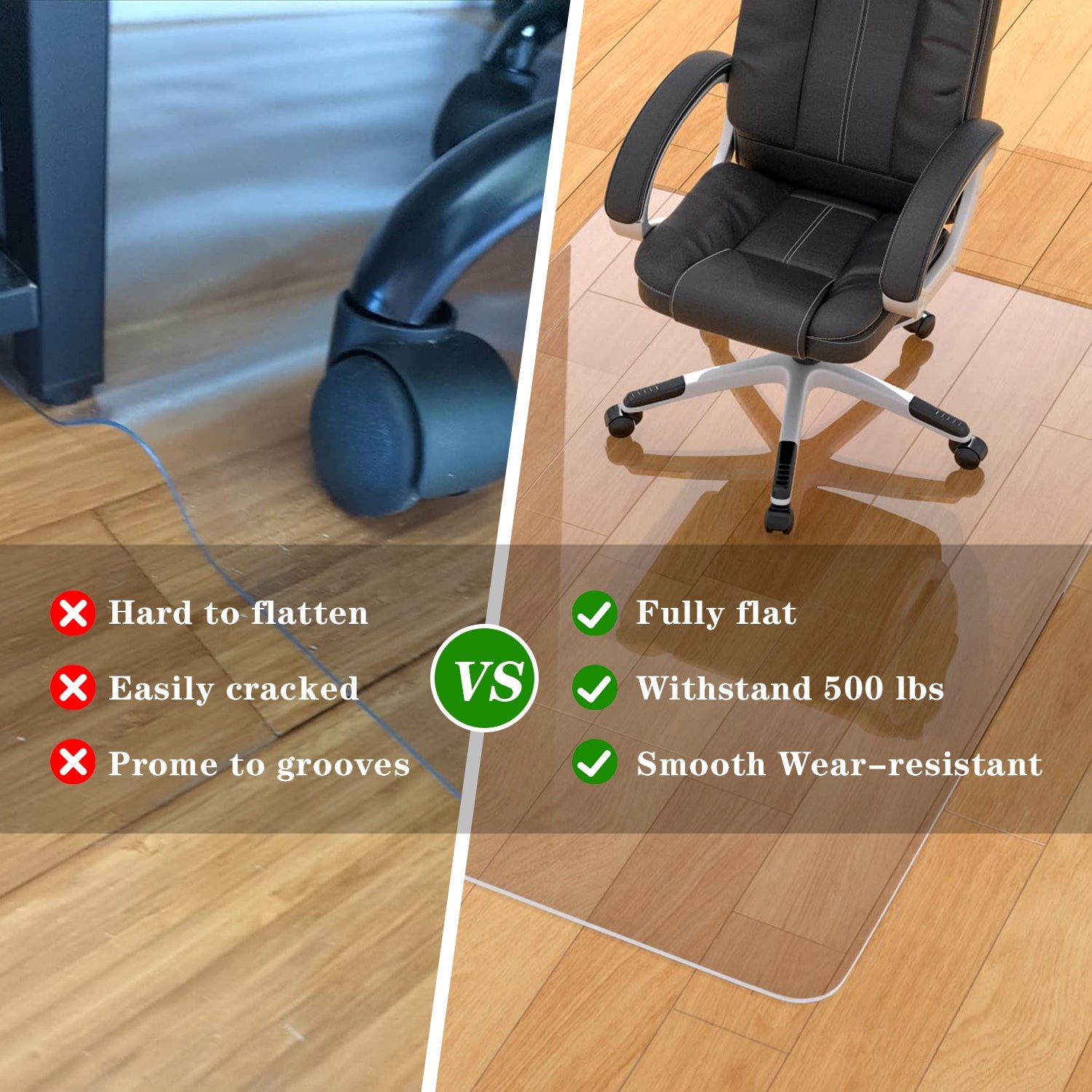 Aothia Office Clear Floor Mat Hardwood Floor Chair Pad