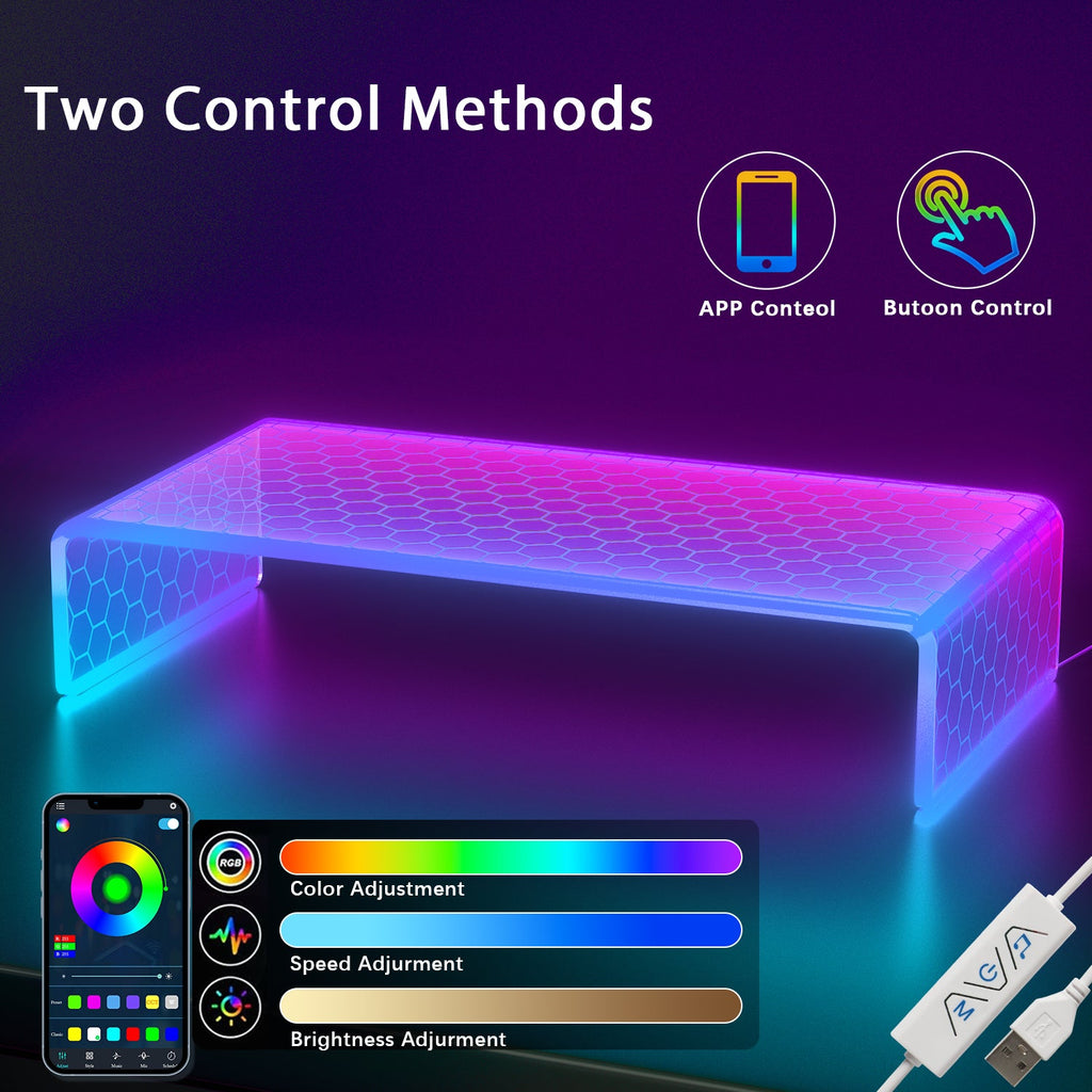 Acrylic Monitor Stand with LED Light