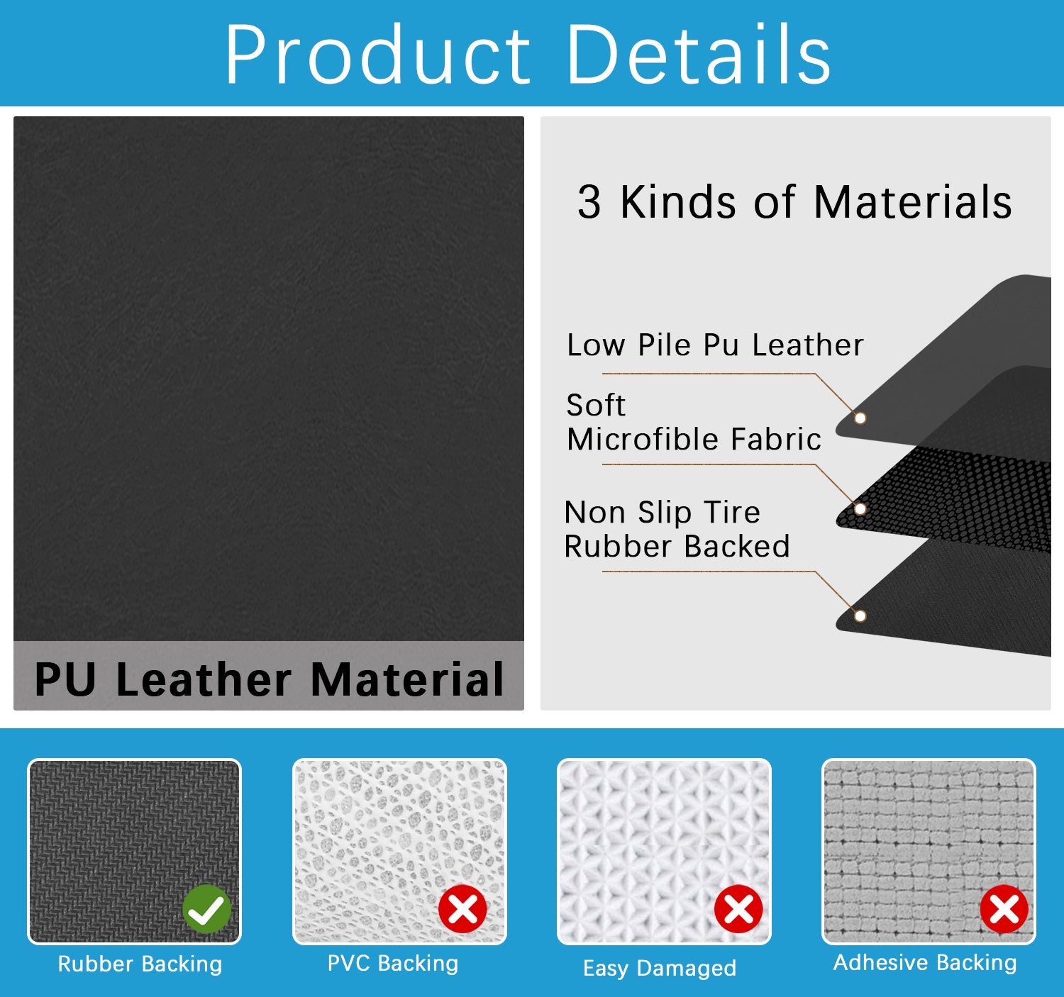 Pu Leather Soft Long Hallway Runner Rugs Mat 83" x 28"