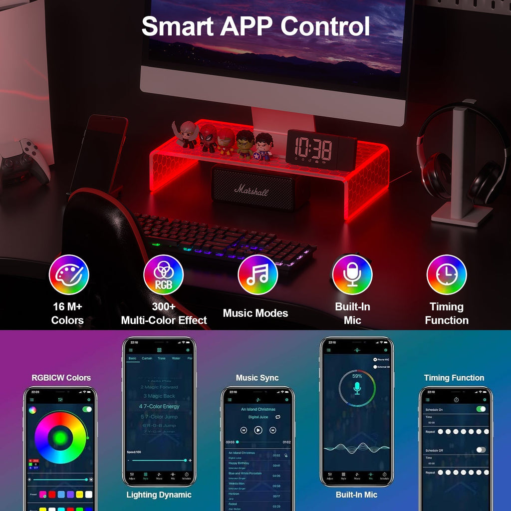 Acrylic Monitor Stand with LED Light