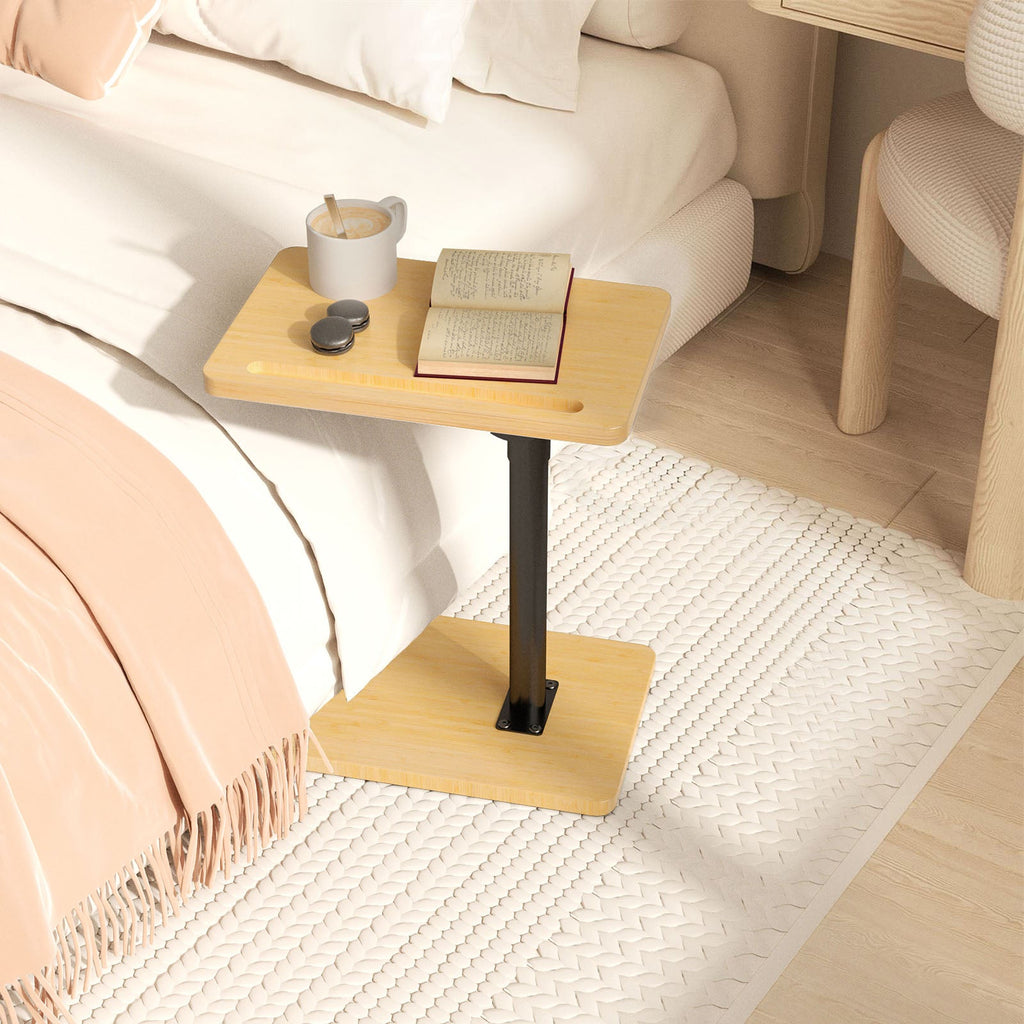 54Pcs - 360° Rotatable Sofa Tray Table for Couch Arm - Bamboo,Rectangle）