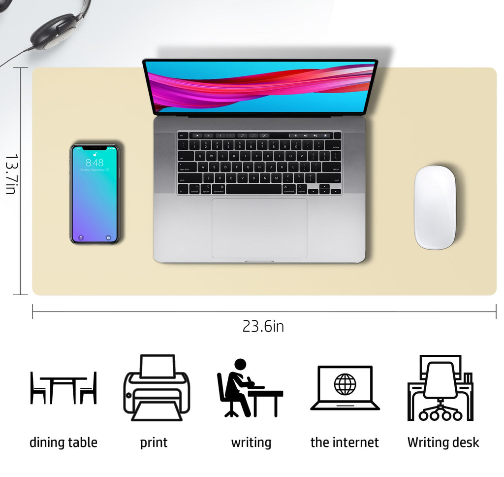 Leather Desk Pad (Four Sizes / Yellow)