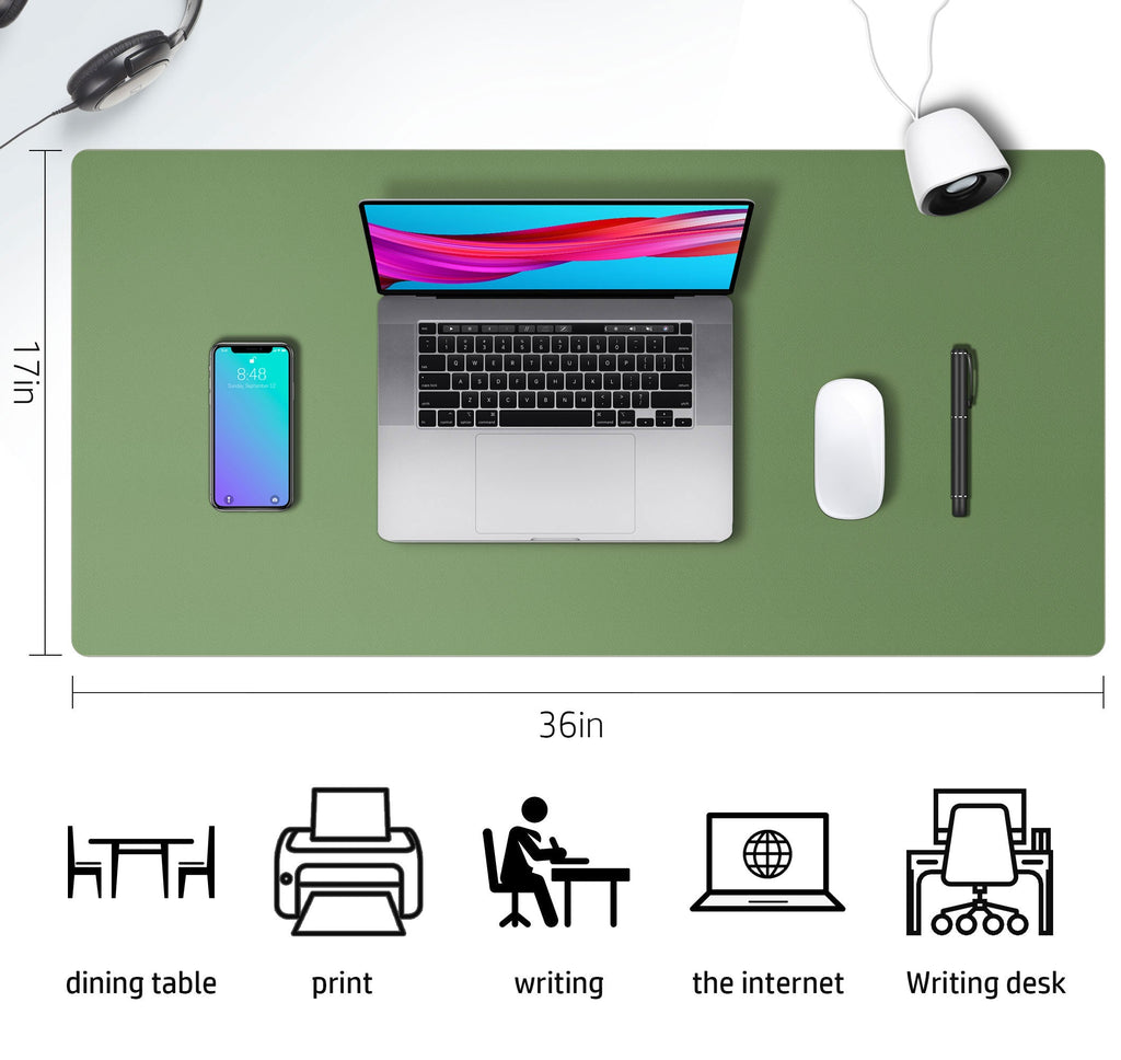 Leather Desk Pad (Four Sizes / Olive Green)