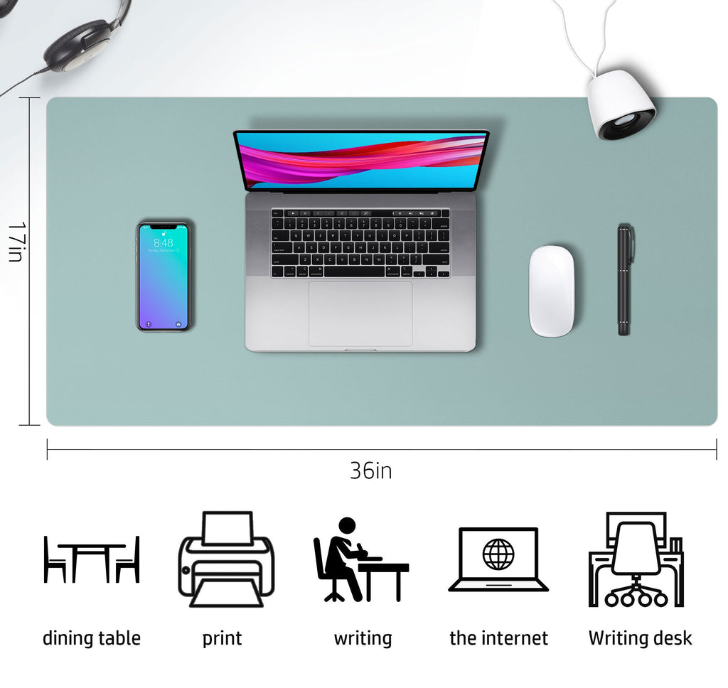 Leather Desk Pad (Four Sizes / Light Blue)