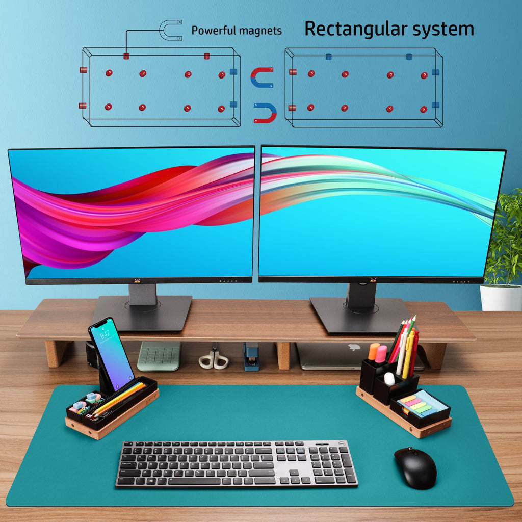 Aothia Desk Organizer, Office Accessories Storage with Magnetic-white