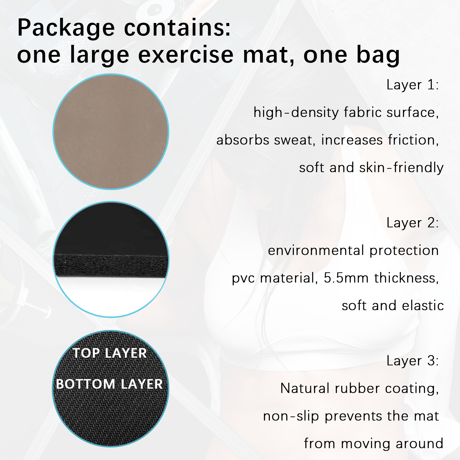 Large exercise mat workout yoga