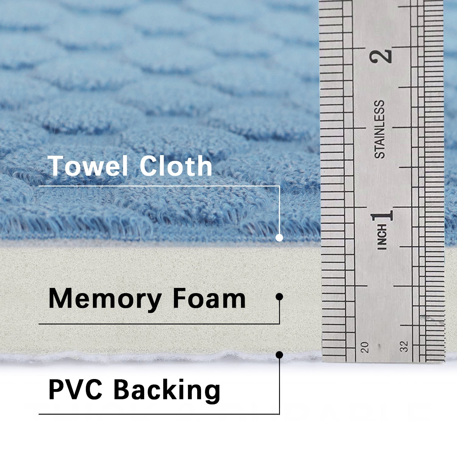 Best Memory Foam Bath Mat Set 24''x17'' Black Door Mat