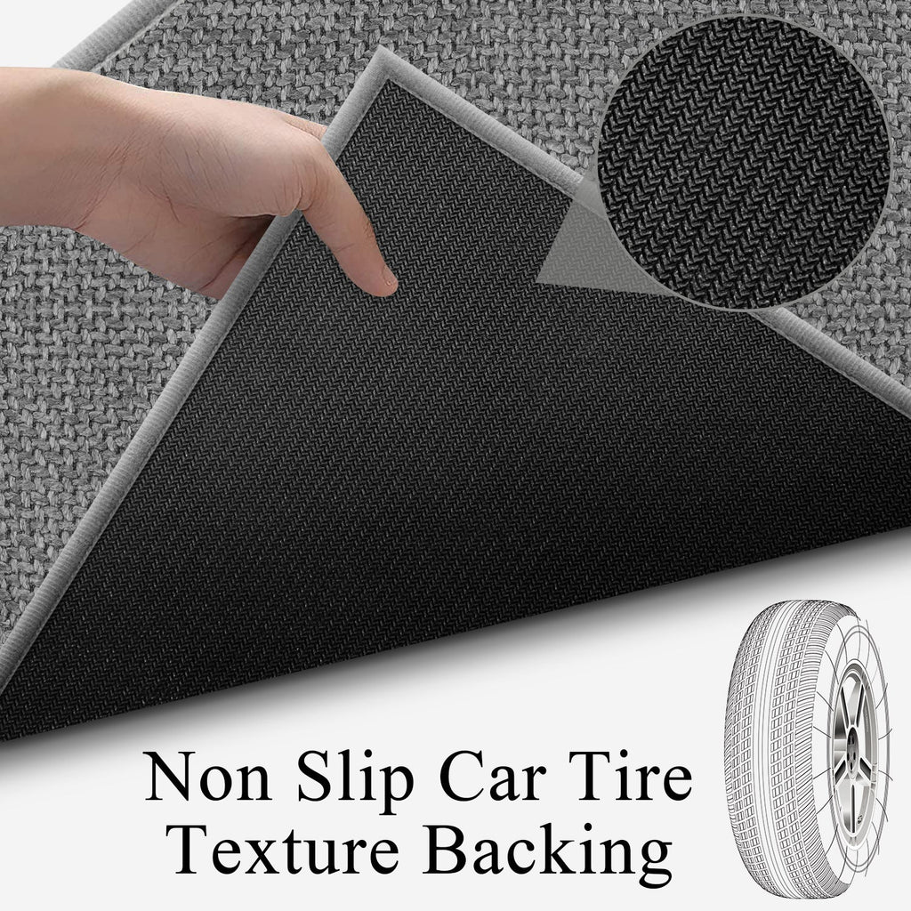 Boho Kitchen Rugs and Jute hallway mat anti-slip washable 60x26 inches