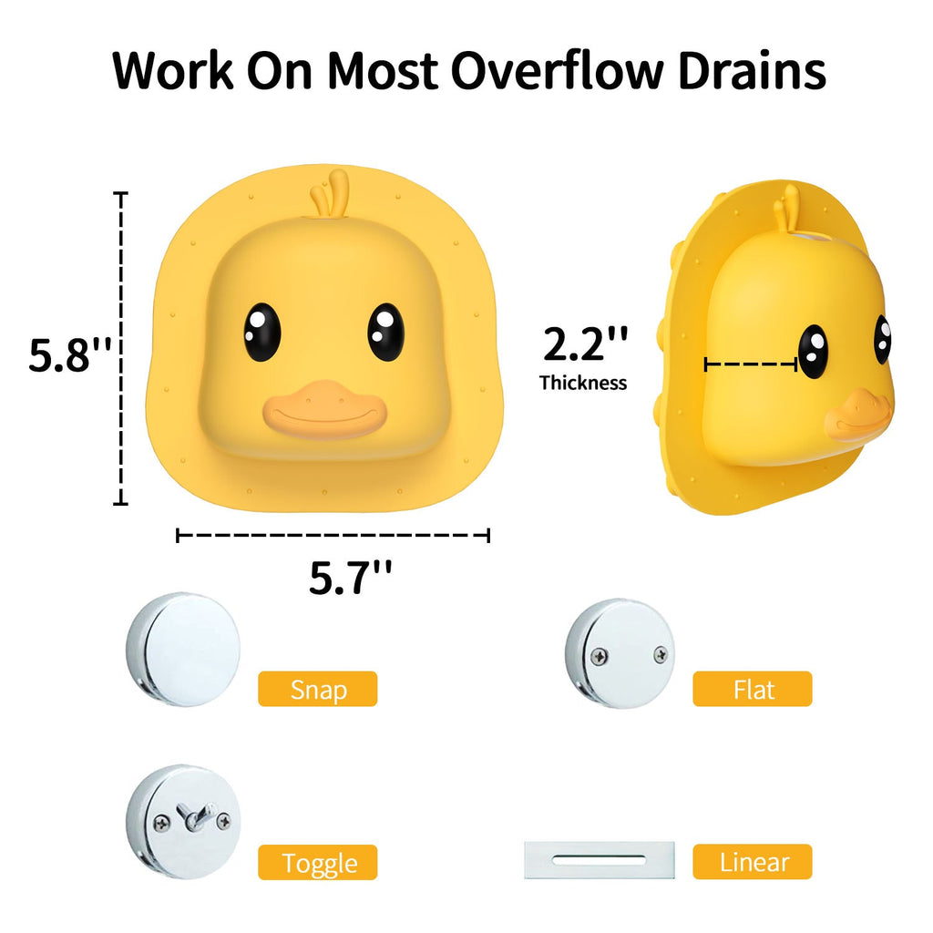 Bathtub Overflow Drain Cover Tub Overflow Drain Stopper with Suction Cups