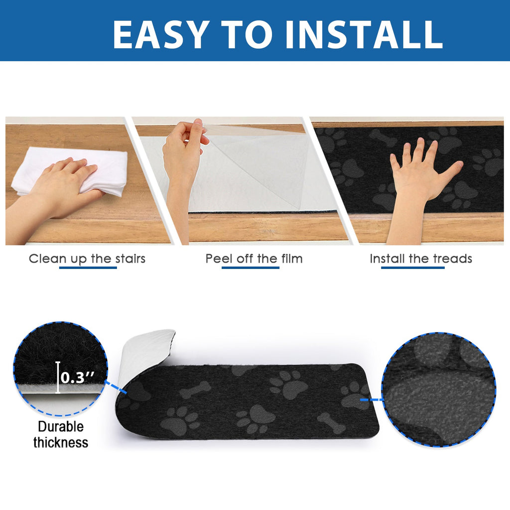 Self Adhesive Indoor Stair Runner Rugs Cover Mat Stair Treads for Wooden Steps
