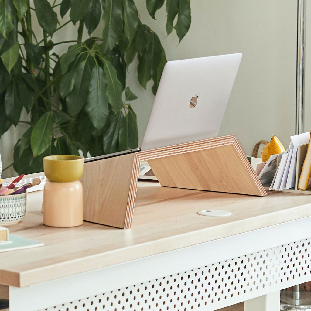 Monitor Stand Solid Wood Desktop Stands for Laptop (Two Sizes / Two Color)
