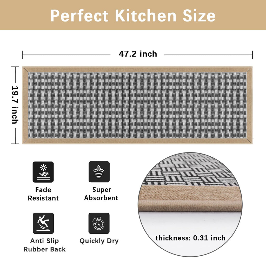 Washable Kitchen Rug for Office&Home&Laundry