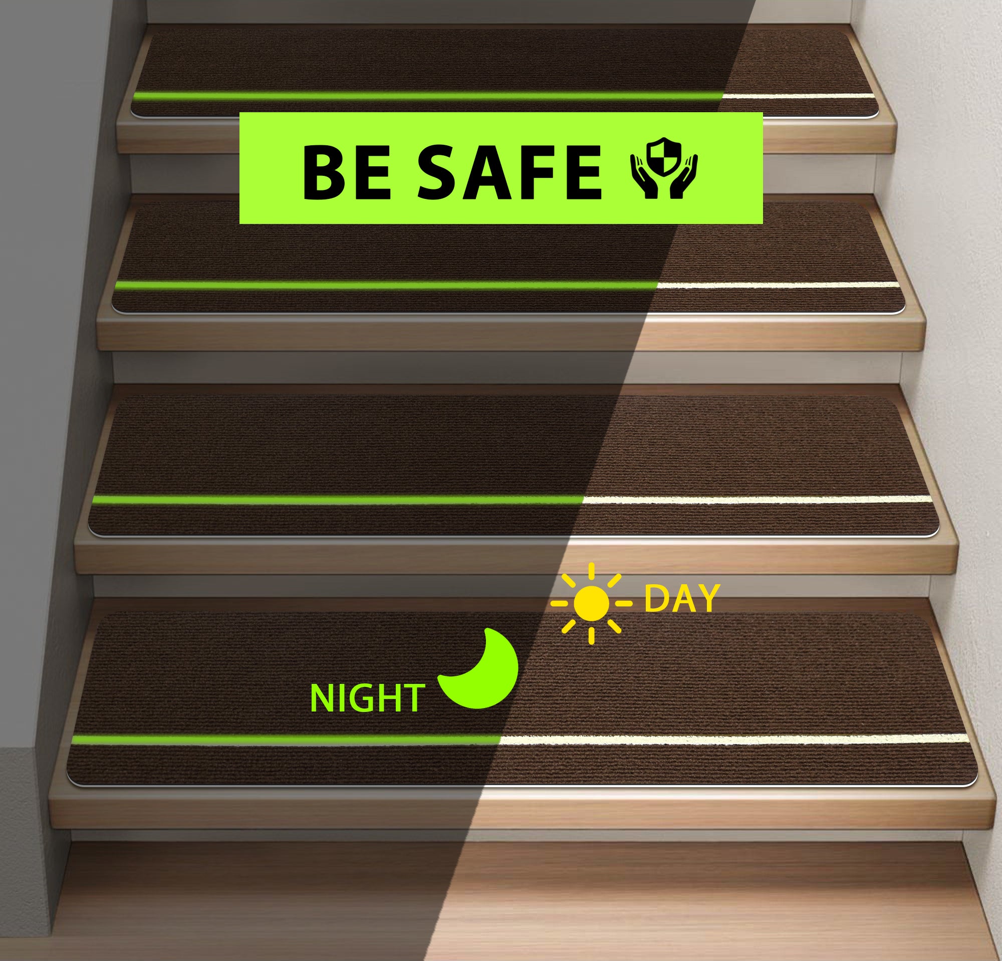 Self Adhesive Indoor Stair Runner Rugs Cover Mat Stair Treads for Wooden Steps