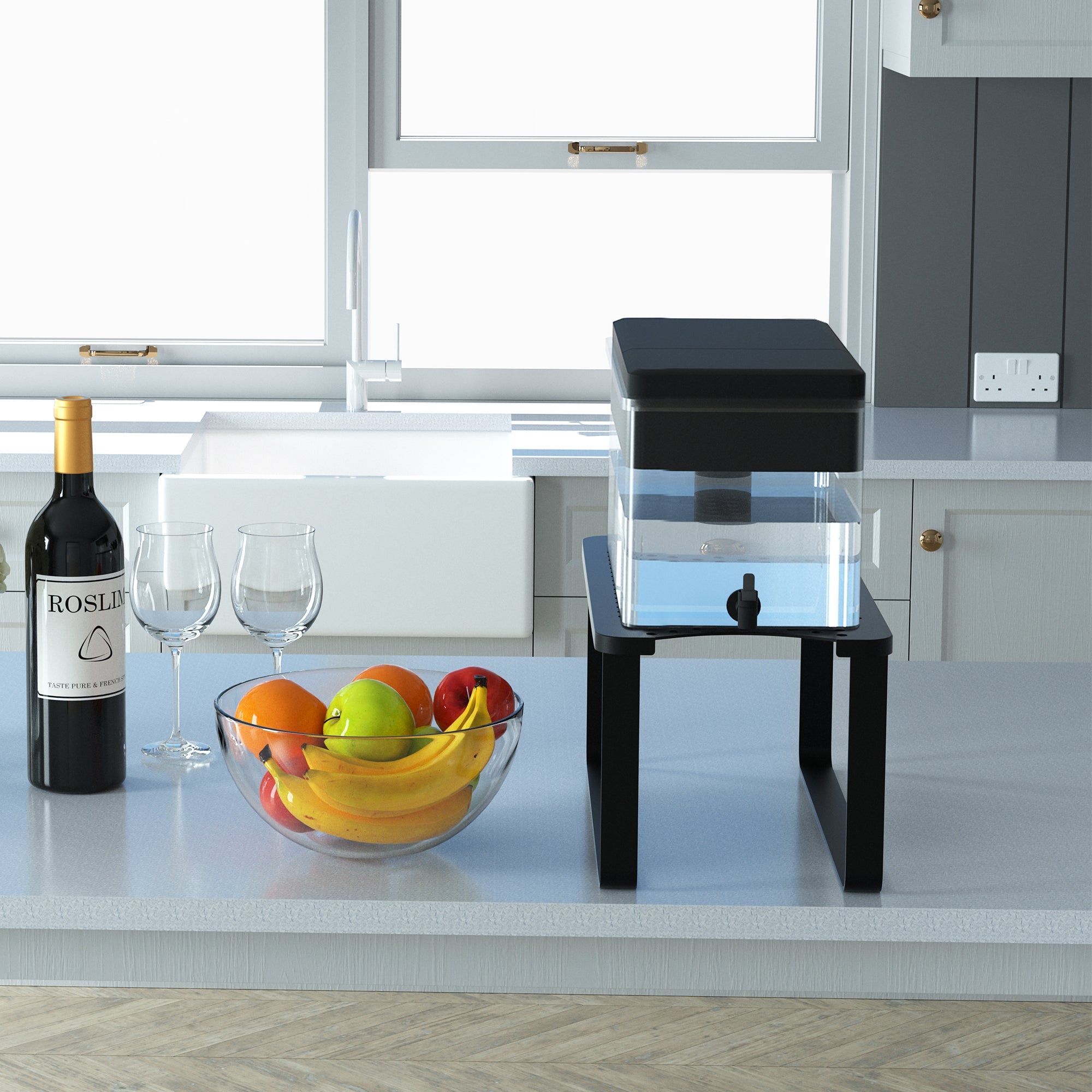 Metal Water Dispenser Stand Compatible with Brita Water Pitcher & Zerowater Pitcher